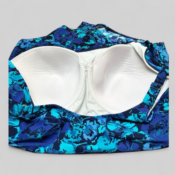 LL Bean Sarong UPF 40+ Slimming One Piece Swimsuit Size 18W - Picture 7 of 8